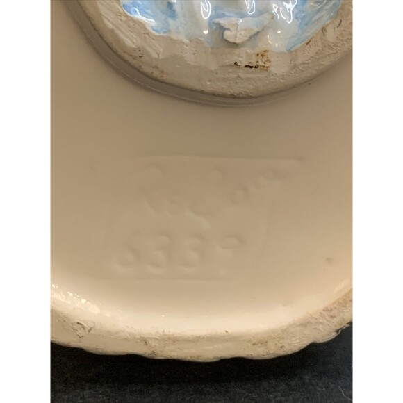 Vintage Relpo Baby Clown Planter Blue Mop Hair Ceramic Nursery Decor Rare # 6339 - Picture 8 of 8